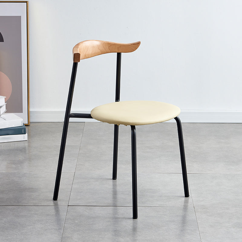 Contemporary Metal Dining Armless Chairs Open Back Dining Side Chair for Restaurant Khaki 1 Piece Clearhalo ' kitchen&dining_furn' 'Dining Chairs' 'Dining Tables & Seating' 'dining_chair' 'furn' 'furn_dining_chair' 'Furniture' 'furniture_dining_chair' 'Kitchen & Dining Furniture' 'kitchen' 3885210