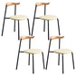 Contemporary Metal Dining Armless Chairs Open Back Dining Side Chair for Restaurant Khaki 4 Piece Set Clearhalo ' kitchen&dining_furn' 'Dining Chairs' 'Dining Tables & Seating' 'dining_chair' 'furn' 'furn_dining_chair' 'Furniture' 'furniture_dining_chair' 'Kitchen & Dining Furniture' 'kitchen' 3885212