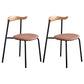 Contemporary Metal Dining Armless Chairs Open Back Dining Side Chair for Restaurant Light Brown 2 Piece Set Clearhalo ' kitchen&dining_furn' 'Dining Chairs' 'Dining Tables & Seating' 'dining_chair' 'furn' 'furn_dining_chair' 'Furniture' 'furniture_dining_chair' 'Kitchen & Dining Furniture' 'kitchen' 3885214