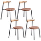 Contemporary Metal Dining Armless Chairs Open Back Dining Side Chair for Restaurant Light Brown 4 Piece Set Clearhalo ' kitchen&dining_furn' 'Dining Chairs' 'Dining Tables & Seating' 'dining_chair' 'furn' 'furn_dining_chair' 'Furniture' 'furniture_dining_chair' 'Kitchen & Dining Furniture' 'kitchen' 3885215