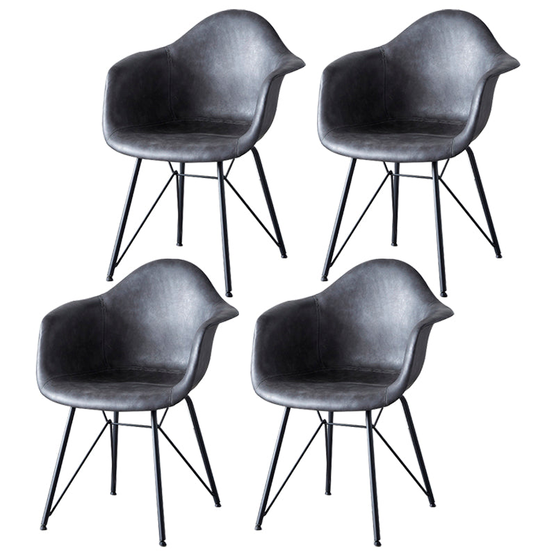 Contemporary Metal Dining Chairs Upholstered Linen Fabric Dining Chair for Restaurant Dark Gray Set of 4 Clearhalo ' kitchen&dining_furn' 'Dining Chairs' 'Dining Tables & Seating' 'dining_chair' 'Furniture' 'furniture_dining_chair' 'Kitchen & Dining Furniture' 'kitchen' 3885225