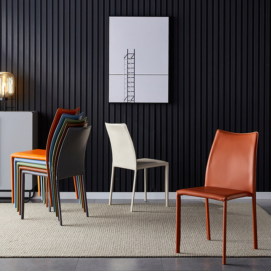 Solid Back Dining Armless Chairs Stackable Dining Side Chairs with Metal Legs Clearhalo ' kitchen&dining_furn' 'Dining Chairs' 'Dining Tables & Seating' 'dining_chair' 'furn' 'furn_dining_chair' 'Furniture' 'furniture_dining_chair' 'Kitchen & Dining Furniture' 'kitchen' 3885249