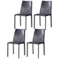 Solid Back Dining Armless Chairs Stackable Dining Side Chairs with Metal Legs Grey 4 Piece Set Clearhalo ' kitchen&dining_furn' 'Dining Chairs' 'Dining Tables & Seating' 'dining_chair' 'furn' 'furn_dining_chair' 'Furniture' 'furniture_dining_chair' 'Kitchen & Dining Furniture' 'kitchen' 3885253