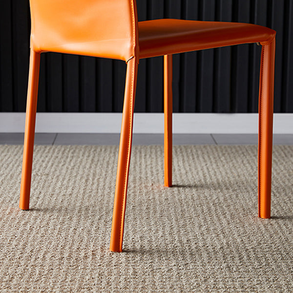 Solid Back Dining Armless Chairs Stackable Dining Side Chairs with Metal Legs Clearhalo ' kitchen&dining_furn' 'Dining Chairs' 'Dining Tables & Seating' 'dining_chair' 'furn' 'furn_dining_chair' 'Furniture' 'furniture_dining_chair' 'Kitchen & Dining Furniture' 'kitchen' 3885264