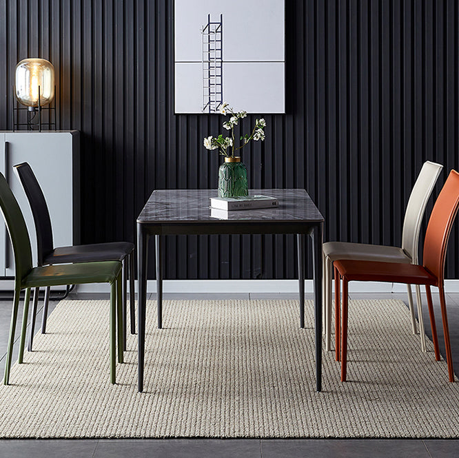 Solid Back Dining Armless Chairs Stackable Dining Side Chairs with Metal Legs Clearhalo ' kitchen&dining_furn' 'Dining Chairs' 'Dining Tables & Seating' 'dining_chair' 'furn' 'furn_dining_chair' 'Furniture' 'furniture_dining_chair' 'Kitchen & Dining Furniture' 'kitchen' 3885272