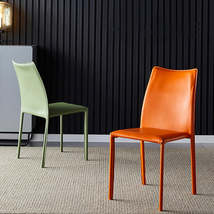 Solid Back Dining Armless Chairs Stackable Dining Side Chairs with Metal Legs Clearhalo ' kitchen&dining_furn' 'Dining Chairs' 'Dining Tables & Seating' 'dining_chair' 'furn' 'furn_dining_chair' 'Furniture' 'furniture_dining_chair' 'Kitchen & Dining Furniture' 'kitchen' 3885274