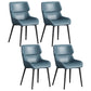 Contemporary Faux Leather Dining Chairs Wingback Arm Chair with Metal Legs (Set of 4) Blue Clearhalo ' kitchen&dining_furn' 'Dining Chairs' 'Dining Tables & Seating' 'dining_chair' 'furn' 'furn_dining_chair' 'Furniture' 'furniture_dining_chair' 'Kitchen & Dining Furniture' 'kitchen' 3885286