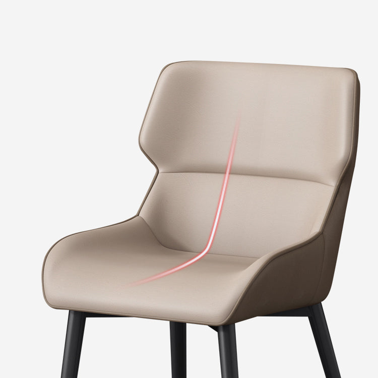 Contemporary Faux Leather Dining Chairs Wingback Arm Chair with Metal Legs (Set of 4) Clearhalo ' kitchen&dining_furn' 'Dining Chairs' 'Dining Tables & Seating' 'dining_chair' 'furn' 'furn_dining_chair' 'Furniture' 'furniture_dining_chair' 'Kitchen & Dining Furniture' 'kitchen' 3885297