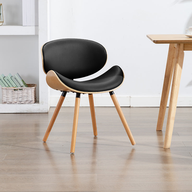 Modern Style Dining Side Chair Armless Single Chair for Kitchen with Wooden Legs Black Natural Wood Clearhalo ' kitchen&dining_furn' 'Dining Chairs' 'Dining Tables & Seating' 'dining_chair' 'furn' 'furn_dining_chair' 'Furniture' 'furniture_dining_chair' 'Kitchen & Dining Furniture' 'kitchen' 3885302