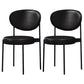 Home Scandinavian Side Chair Upholstered Metal Open Back Dining Room Chair Black 2 Piece Set Clearhalo ' kitchen&dining_furn' 'Dining Chairs' 'Dining Tables & Seating' 'dining_chair' 'furn' 'furn_dining_chair' 'Furniture' 'furniture_dining_chair' 'Kitchen & Dining Furniture' 'kitchen' 3885321
