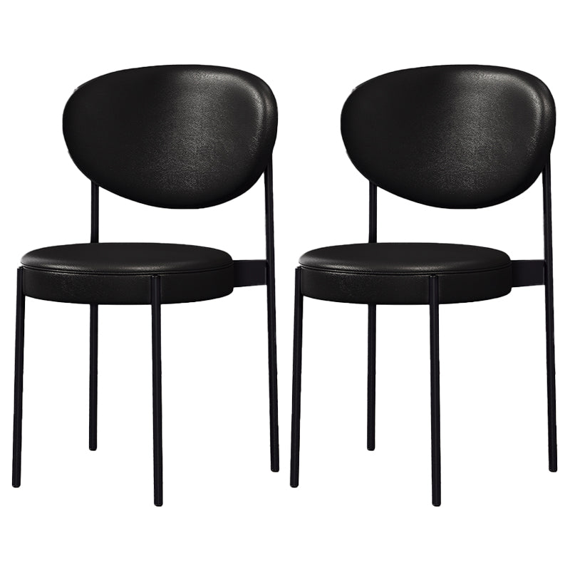 Home Scandinavian Side Chair Upholstered Metal Open Back Dining Room Chair Black 2 Piece Set Clearhalo ' kitchen&dining_furn' 'Dining Chairs' 'Dining Tables & Seating' 'dining_chair' 'furn' 'furn_dining_chair' 'Furniture' 'furniture_dining_chair' 'Kitchen & Dining Furniture' 'kitchen' 3885321
