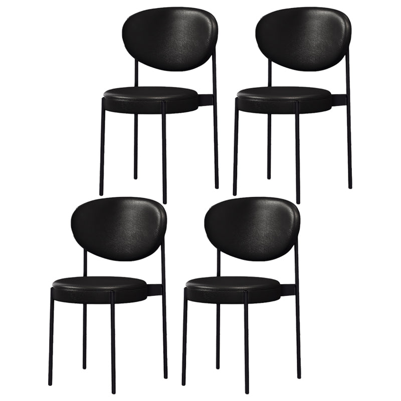 Home Scandinavian Side Chair Upholstered Metal Open Back Dining Room Chair Black 4 Piece Set Clearhalo ' kitchen&dining_furn' 'Dining Chairs' 'Dining Tables & Seating' 'dining_chair' 'furn' 'furn_dining_chair' 'Furniture' 'furniture_dining_chair' 'Kitchen & Dining Furniture' 'kitchen' 3885323