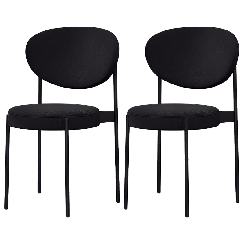 Home Scandinavian Side Chair Upholstered Metal Open Back Dining Room Chair Matte Black 2 Piece Set Clearhalo ' kitchen&dining_furn' 'Dining Chairs' 'Dining Tables & Seating' 'dining_chair' 'furn' 'furn_dining_chair' 'Furniture' 'furniture_dining_chair' 'Kitchen & Dining Furniture' 'kitchen' 3885327