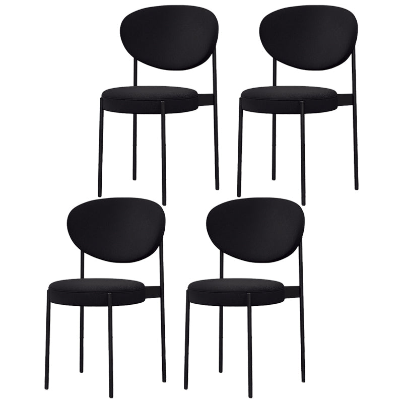 Home Scandinavian Side Chair Upholstered Metal Open Back Dining Room Chair Matte Black 4 Piece Set Clearhalo ' kitchen&dining_furn' 'Dining Chairs' 'Dining Tables & Seating' 'dining_chair' 'furn' 'furn_dining_chair' 'Furniture' 'furniture_dining_chair' 'Kitchen & Dining Furniture' 'kitchen' 3885329