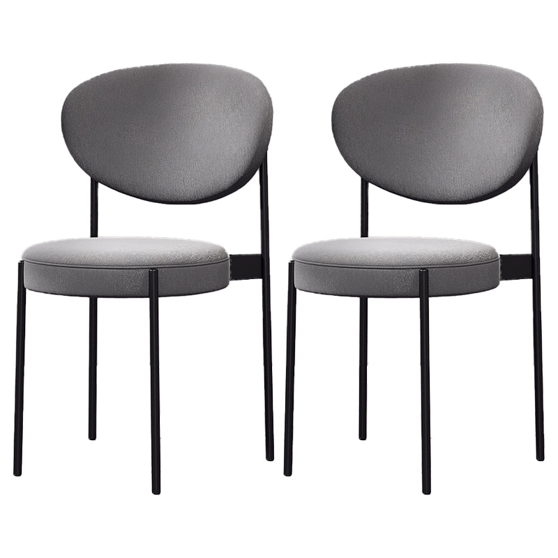 Home Scandinavian Side Chair Upholstered Metal Open Back Dining Room Chair Grey 2 Piece Set Clearhalo ' kitchen&dining_furn' 'Dining Chairs' 'Dining Tables & Seating' 'dining_chair' 'furn' 'furn_dining_chair' 'Furniture' 'furniture_dining_chair' 'Kitchen & Dining Furniture' 'kitchen' 3885333