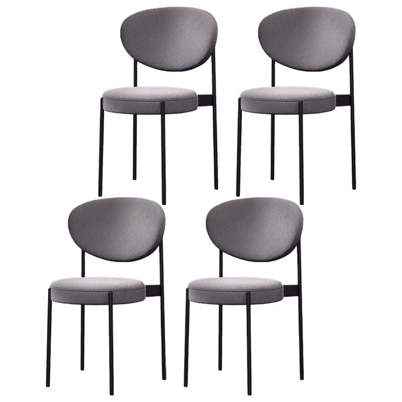 Home Scandinavian Side Chair Upholstered Metal Open Back Dining Room Chair Grey 4 Piece Set Clearhalo ' kitchen&dining_furn' 'Dining Chairs' 'Dining Tables & Seating' 'dining_chair' 'furn' 'furn_dining_chair' 'Furniture' 'furniture_dining_chair' 'Kitchen & Dining Furniture' 'kitchen' 3885334