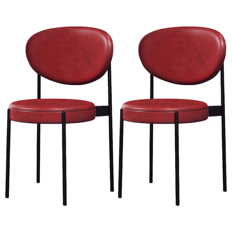 Home Scandinavian Side Chair Upholstered Metal Open Back Dining Room Chair Red 2 Piece Set Clearhalo ' kitchen&dining_furn' 'Dining Chairs' 'Dining Tables & Seating' 'dining_chair' 'furn' 'furn_dining_chair' 'Furniture' 'furniture_dining_chair' 'Kitchen & Dining Furniture' 'kitchen' 3885336