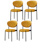 Home Scandinavian Side Chair Upholstered Metal Open Back Dining Room Chair Yellow 4 Piece Set Clearhalo ' kitchen&dining_furn' 'Dining Chairs' 'Dining Tables & Seating' 'dining_chair' 'furn' 'furn_dining_chair' 'Furniture' 'furniture_dining_chair' 'Kitchen & Dining Furniture' 'kitchen' 3885340