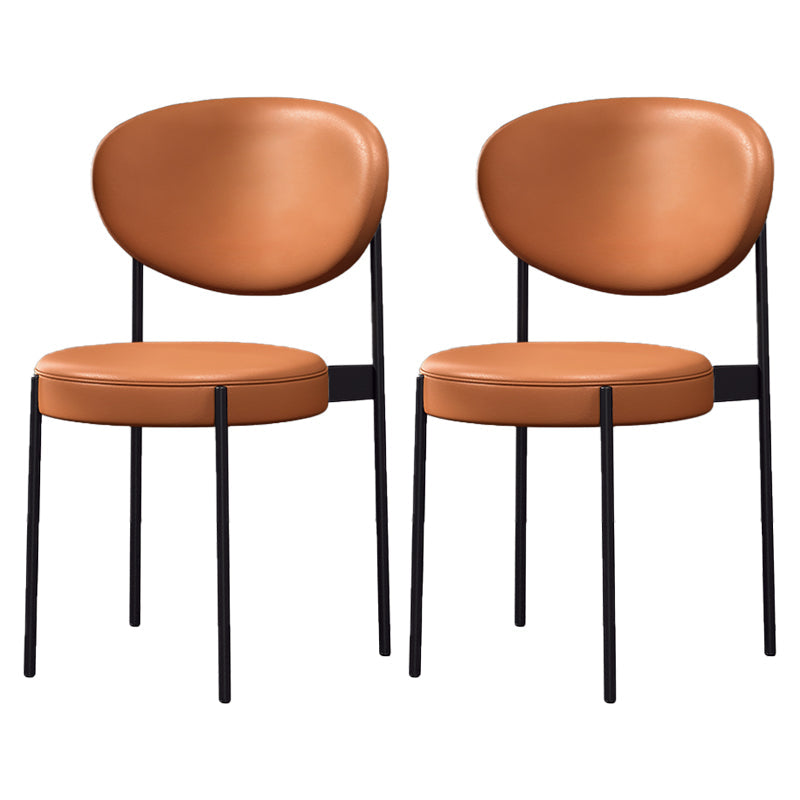 Home Scandinavian Side Chair Upholstered Metal Open Back Dining Room Chair Brown 2 Piece Set Clearhalo ' kitchen&dining_furn' 'Dining Chairs' 'Dining Tables & Seating' 'dining_chair' 'furn' 'furn_dining_chair' 'Furniture' 'furniture_dining_chair' 'Kitchen & Dining Furniture' 'kitchen' 3885342