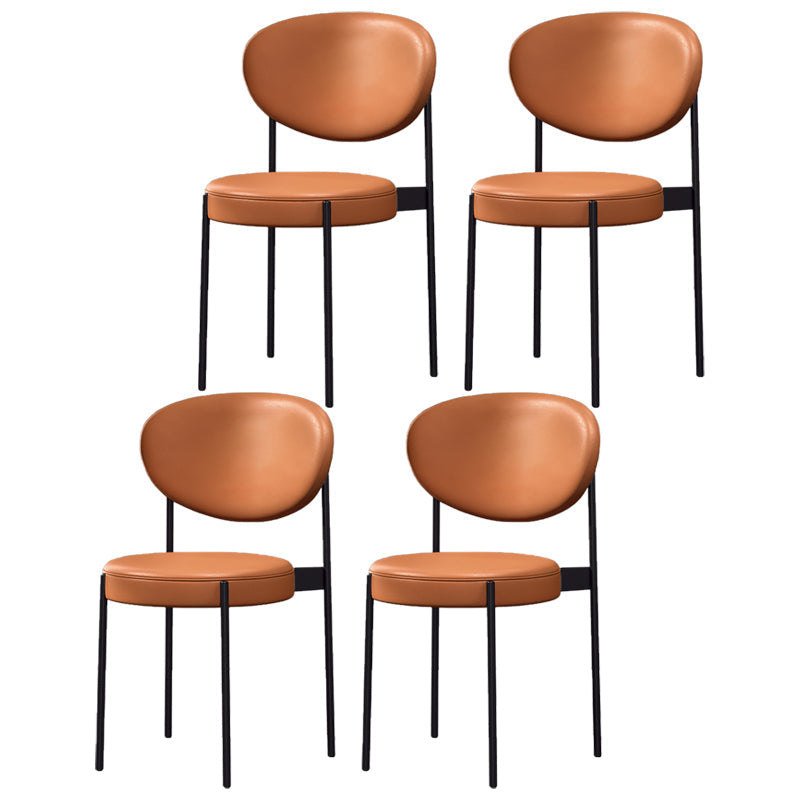 Home Scandinavian Side Chair Upholstered Metal Open Back Dining Room Chair Brown 4 Piece Set Clearhalo ' kitchen&dining_furn' 'Dining Chairs' 'Dining Tables & Seating' 'dining_chair' 'furn' 'furn_dining_chair' 'Furniture' 'furniture_dining_chair' 'Kitchen & Dining Furniture' 'kitchen' 3885343