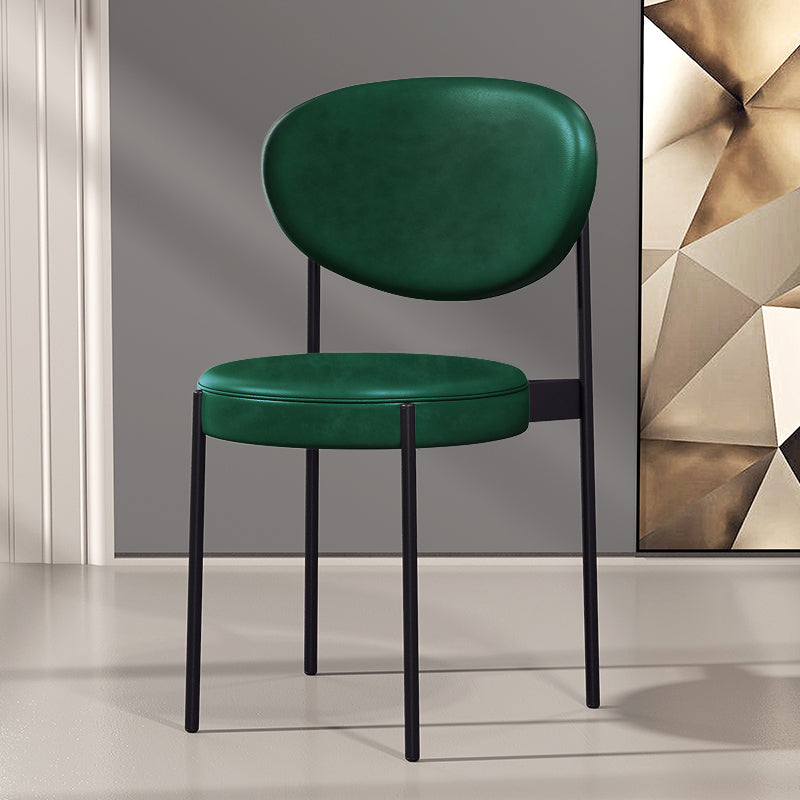 Home Scandinavian Side Chair Upholstered Metal Open Back Dining Room Chair Green 1 Piece Clearhalo ' kitchen&dining_furn' 'Dining Chairs' 'Dining Tables & Seating' 'dining_chair' 'furn' 'furn_dining_chair' 'Furniture' 'furniture_dining_chair' 'Kitchen & Dining Furniture' 'kitchen' 3885344