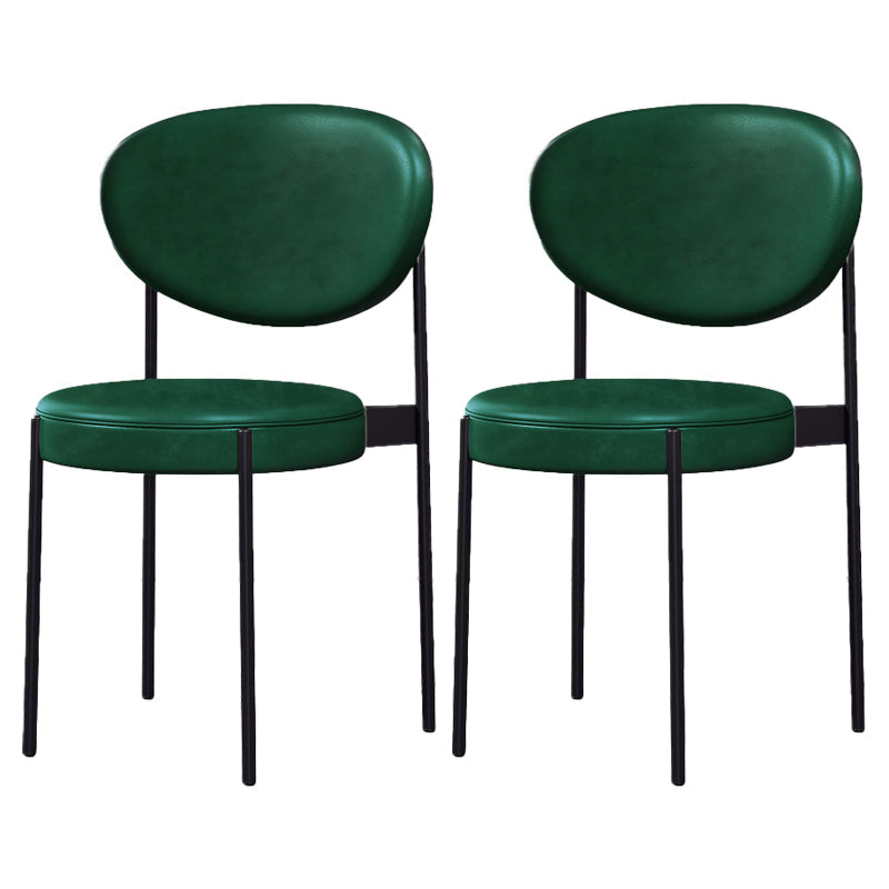 Home Scandinavian Side Chair Upholstered Metal Open Back Dining Room Chair Green 2 Piece Set Clearhalo ' kitchen&dining_furn' 'Dining Chairs' 'Dining Tables & Seating' 'dining_chair' 'furn' 'furn_dining_chair' 'Furniture' 'furniture_dining_chair' 'Kitchen & Dining Furniture' 'kitchen' 3885345