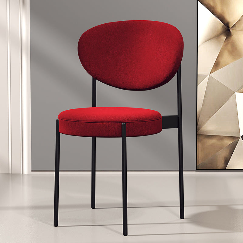 Home Scandinavian Side Chair Upholstered Metal Open Back Dining Room Chair Brick Red 1 Piece Clearhalo ' kitchen&dining_furn' 'Dining Chairs' 'Dining Tables & Seating' 'dining_chair' 'furn' 'furn_dining_chair' 'Furniture' 'furniture_dining_chair' 'Kitchen & Dining Furniture' 'kitchen' 3885350