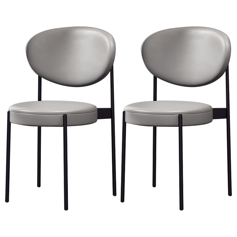 Home Scandinavian Side Chair Upholstered Metal Open Back Dining Room Chair Silver Gray 2 Piece Set Clearhalo ' kitchen&dining_furn' 'Dining Chairs' 'Dining Tables & Seating' 'dining_chair' 'furn' 'furn_dining_chair' 'Furniture' 'furniture_dining_chair' 'Kitchen & Dining Furniture' 'kitchen' 3885354