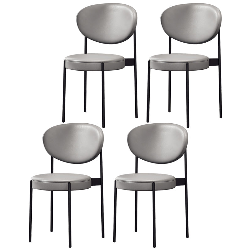 Home Scandinavian Side Chair Upholstered Metal Open Back Dining Room Chair Silver Gray 4 Piece Set Clearhalo ' kitchen&dining_furn' 'Dining Chairs' 'Dining Tables & Seating' 'dining_chair' 'furn' 'furn_dining_chair' 'Furniture' 'furniture_dining_chair' 'Kitchen & Dining Furniture' 'kitchen' 3885355