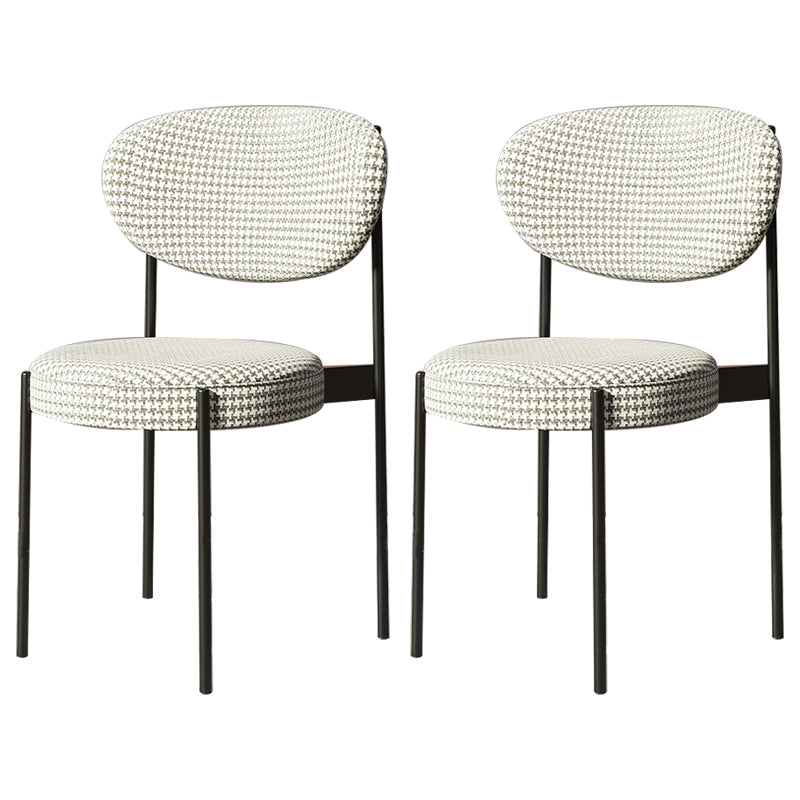 Home Scandinavian Side Chair Upholstered Metal Open Back Dining Room Chair White-Gray 2 Piece Set Clearhalo ' kitchen&dining_furn' 'Dining Chairs' 'Dining Tables & Seating' 'dining_chair' 'furn' 'furn_dining_chair' 'Furniture' 'furniture_dining_chair' 'Kitchen & Dining Furniture' 'kitchen' 3885357