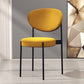 Home Scandinavian Side Chair Upholstered Metal Open Back Dining Room Chair Dark Yellow 1 Piece Clearhalo ' kitchen&dining_furn' 'Dining Chairs' 'Dining Tables & Seating' 'dining_chair' 'furn' 'furn_dining_chair' 'Furniture' 'furniture_dining_chair' 'Kitchen & Dining Furniture' 'kitchen' 3885365