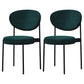 Home Scandinavian Side Chair Upholstered Metal Open Back Dining Room Chair Blackish Green 2 Piece Set Clearhalo ' kitchen&dining_furn' 'Dining Chairs' 'Dining Tables & Seating' 'dining_chair' 'furn' 'furn_dining_chair' 'Furniture' 'furniture_dining_chair' 'Kitchen & Dining Furniture' 'kitchen' 3885369