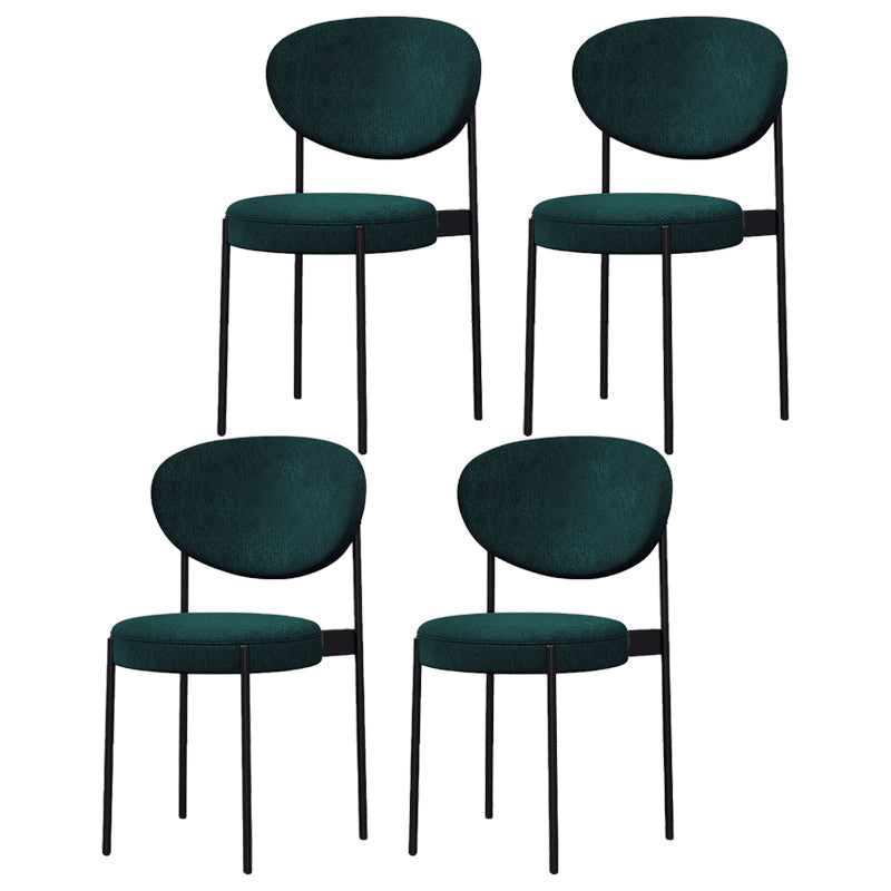 Home Scandinavian Side Chair Upholstered Metal Open Back Dining Room Chair Blackish Green 4 Piece Set Clearhalo ' kitchen&dining_furn' 'Dining Chairs' 'Dining Tables & Seating' 'dining_chair' 'furn' 'furn_dining_chair' 'Furniture' 'furniture_dining_chair' 'Kitchen & Dining Furniture' 'kitchen' 3885370