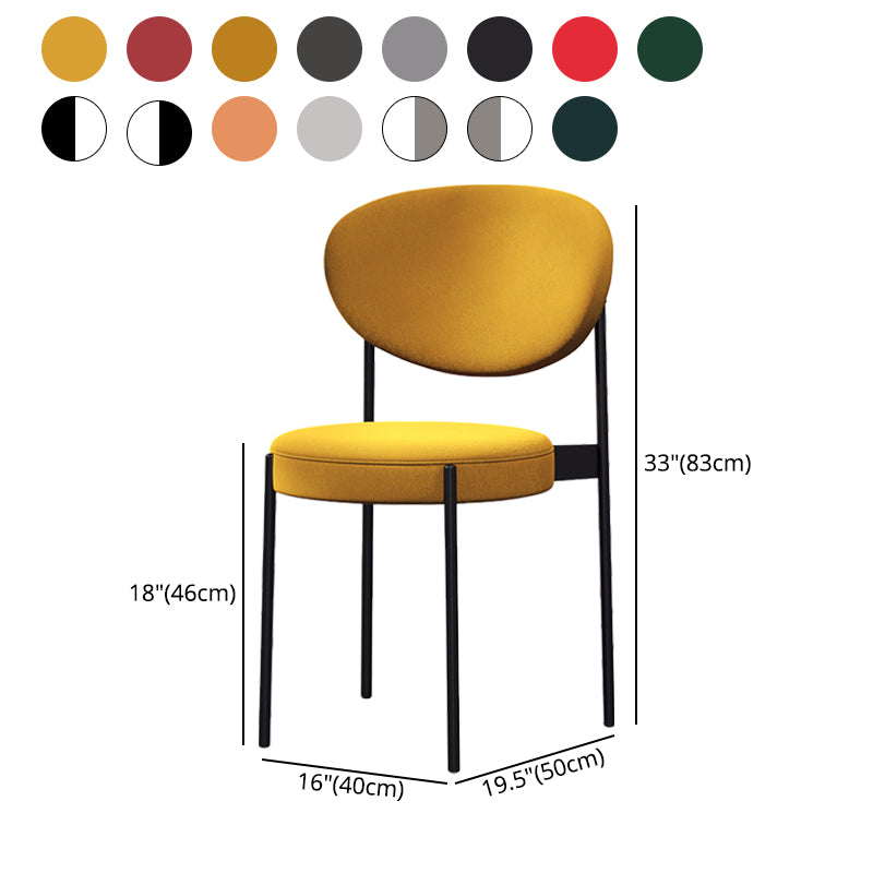 Home Scandinavian Side Chair Upholstered Metal Open Back Dining Room Chair Clearhalo ' kitchen&dining_furn' 'Dining Chairs' 'Dining Tables & Seating' 'dining_chair' 'furn' 'furn_dining_chair' 'Furniture' 'furniture_dining_chair' 'Kitchen & Dining Furniture' 'kitchen' 3885371