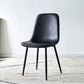 Scandinavian Home Side Chair Metal Solid Back Upholstered Dining Room Chair Black 1 Piece Black Clearhalo ' kitchen&dining_furn' 'Dining Chairs' 'Dining Tables & Seating' 'dining_chair' 'furn' 'furn_dining_chair' 'Furniture' 'furniture_dining_chair' 'Kitchen & Dining Furniture' 'kitchen' 3885373