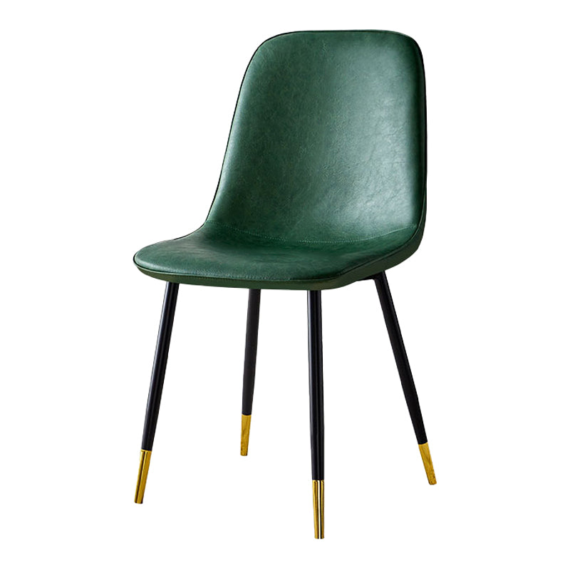 Scandinavian Home Side Chair Metal Solid Back Upholstered Dining Room Chair Clearhalo ' kitchen&dining_furn' 'Dining Chairs' 'Dining Tables & Seating' 'dining_chair' 'furn' 'furn_dining_chair' 'Furniture' 'furniture_dining_chair' 'Kitchen & Dining Furniture' 'kitchen' 3885380