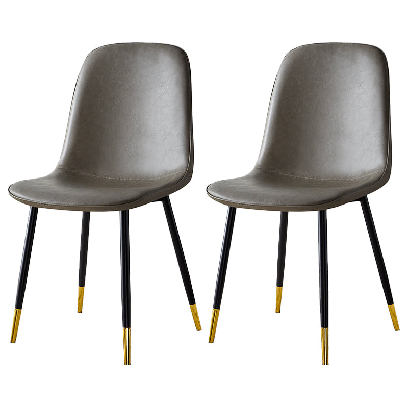 Scandinavian Home Side Chair Metal Solid Back Upholstered Dining Room Chair Grey 2 Piece Set Brass Gold Clearhalo ' kitchen&dining_furn' 'Dining Chairs' 'Dining Tables & Seating' 'dining_chair' 'furn' 'furn_dining_chair' 'Furniture' 'furniture_dining_chair' 'Kitchen & Dining Furniture' 'kitchen' 3885393