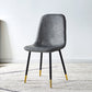 Scandinavian Home Side Chair Metal Solid Back Upholstered Dining Room Chair Dark Gray 1 Piece Brass Gold Clearhalo ' kitchen&dining_furn' 'Dining Chairs' 'Dining Tables & Seating' 'dining_chair' 'furn' 'furn_dining_chair' 'Furniture' 'furniture_dining_chair' 'Kitchen & Dining Furniture' 'kitchen' 3885398