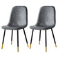 Scandinavian Home Side Chair Metal Solid Back Upholstered Dining Room Chair Dark Gray 2 Piece Set Brass Gold Clearhalo ' kitchen&dining_furn' 'Dining Chairs' 'Dining Tables & Seating' 'dining_chair' 'furn' 'furn_dining_chair' 'Furniture' 'furniture_dining_chair' 'Kitchen & Dining Furniture' 'kitchen' 3885399