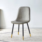 Scandinavian Home Side Chair Metal Solid Back Upholstered Dining Room Chair Light Gray 1 Piece Brass Gold Clearhalo ' kitchen&dining_furn' 'Dining Chairs' 'Dining Tables & Seating' 'dining_chair' 'furn' 'furn_dining_chair' 'Furniture' 'furniture_dining_chair' 'Kitchen & Dining Furniture' 'kitchen' 3885404