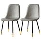 Scandinavian Home Side Chair Metal Solid Back Upholstered Dining Room Chair Light Gray 2 Piece Set Brass Gold Clearhalo ' kitchen&dining_furn' 'Dining Chairs' 'Dining Tables & Seating' 'dining_chair' 'furn' 'furn_dining_chair' 'Furniture' 'furniture_dining_chair' 'Kitchen & Dining Furniture' 'kitchen' 3885405