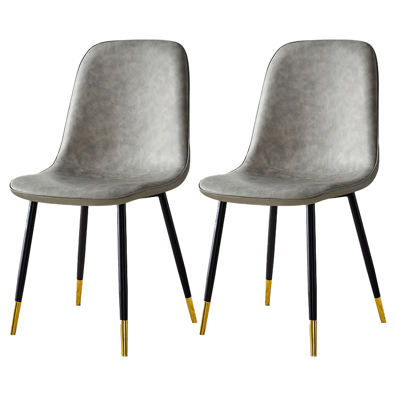 Scandinavian Home Side Chair Metal Solid Back Upholstered Dining Room Chair Light Gray 2 Piece Set Brass Gold Clearhalo ' kitchen&dining_furn' 'Dining Chairs' 'Dining Tables & Seating' 'dining_chair' 'furn' 'furn_dining_chair' 'Furniture' 'furniture_dining_chair' 'Kitchen & Dining Furniture' 'kitchen' 3885405