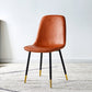 Scandinavian Home Side Chair Metal Solid Back Upholstered Dining Room Chair Orange 1 Piece Brass Gold Clearhalo ' kitchen&dining_furn' 'Dining Chairs' 'Dining Tables & Seating' 'dining_chair' 'furn' 'furn_dining_chair' 'Furniture' 'furniture_dining_chair' 'Kitchen & Dining Furniture' 'kitchen' 3885410