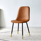 Scandinavian Home Side Chair Metal Solid Back Upholstered Dining Room Chair Brown 1 Piece Brass Gold Clearhalo ' kitchen&dining_furn' 'Dining Chairs' 'Dining Tables & Seating' 'dining_chair' 'furn' 'furn_dining_chair' 'Furniture' 'furniture_dining_chair' 'Kitchen & Dining Furniture' 'kitchen' 3885416