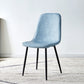 Scandinavian Home Side Chair Metal Solid Back Upholstered Dining Room Chair Light Blue 1 Piece Black Clearhalo ' kitchen&dining_furn' 'Dining Chairs' 'Dining Tables & Seating' 'dining_chair' 'furn' 'furn_dining_chair' 'Furniture' 'furniture_dining_chair' 'Kitchen & Dining Furniture' 'kitchen' 3885419