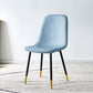 Scandinavian Home Side Chair Metal Solid Back Upholstered Dining Room Chair Light Blue 1 Piece Brass Gold Clearhalo ' kitchen&dining_furn' 'Dining Chairs' 'Dining Tables & Seating' 'dining_chair' 'furn' 'furn_dining_chair' 'Furniture' 'furniture_dining_chair' 'Kitchen & Dining Furniture' 'kitchen' 3885422