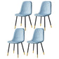 Scandinavian Home Side Chair Metal Solid Back Upholstered Dining Room Chair Light Blue 4 Piece Set Brass Gold Clearhalo ' kitchen&dining_furn' 'Dining Chairs' 'Dining Tables & Seating' 'dining_chair' 'furn' 'furn_dining_chair' 'Furniture' 'furniture_dining_chair' 'Kitchen & Dining Furniture' 'kitchen' 3885424