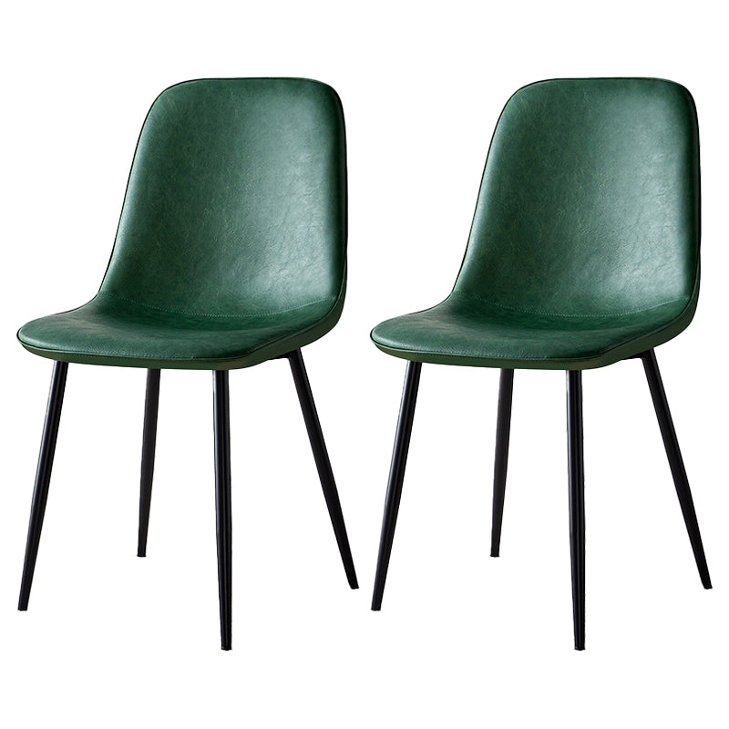 Scandinavian Home Side Chair Metal Solid Back Upholstered Dining Room Chair Green 2 Piece Set Black Clearhalo ' kitchen&dining_furn' 'Dining Chairs' 'Dining Tables & Seating' 'dining_chair' 'furn' 'furn_dining_chair' 'Furniture' 'furniture_dining_chair' 'Kitchen & Dining Furniture' 'kitchen' 3885426