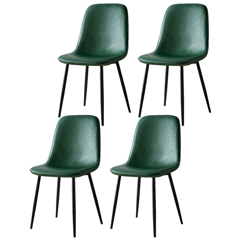 Scandinavian Home Side Chair Metal Solid Back Upholstered Dining Room Chair Green 4 Piece Set Black Clearhalo ' kitchen&dining_furn' 'Dining Chairs' 'Dining Tables & Seating' 'dining_chair' 'furn' 'furn_dining_chair' 'Furniture' 'furniture_dining_chair' 'Kitchen & Dining Furniture' 'kitchen' 3885427