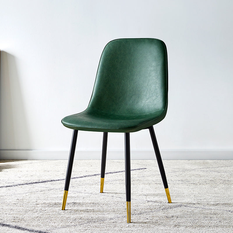Scandinavian Home Side Chair Metal Solid Back Upholstered Dining Room Chair Green 1 Piece Brass Gold Clearhalo ' kitchen&dining_furn' 'Dining Chairs' 'Dining Tables & Seating' 'dining_chair' 'furn' 'furn_dining_chair' 'Furniture' 'furniture_dining_chair' 'Kitchen & Dining Furniture' 'kitchen' 3885428